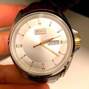 Boss leather watch